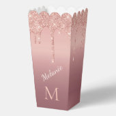 Roos Gold Glitter Aangepaste Letter Naam Popcorn B Bedankdoosjes (Achterkant)