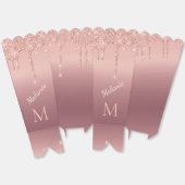 Roos Gold Glitter Aangepaste Letter Naam Popcorn B Bedankdoosjes (Ongevouwen)