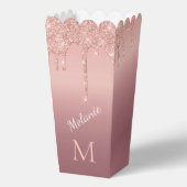 Roos Gold Glitter Aangepaste Letter Naam Popcorn B Bedankdoosjes (Voorkant)