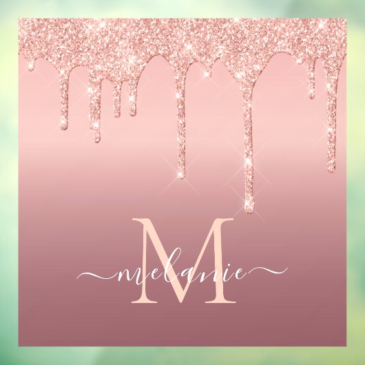 Roos Gold Glitter Aangepaste Letter Naam Venster C Raamsticker (Vel 3)