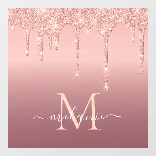 Roos Gold Glitter Aangepaste Letter Naam Venster C Raamsticker (Vel)