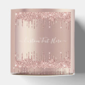 Roos Gold Glitter Aangepaste tekst Jouw namen Favo Bedankdoosjes (Bovenkant)