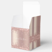 Roos Gold Glitter Aangepaste tekst Jouw namen Favo Bedankdoosjes (Geopend)