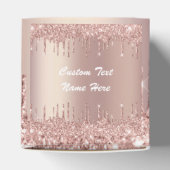 Roos Gold Glitter Aangepaste tekst Naam Favor Box Bedankdoosjes (Bovenkant)