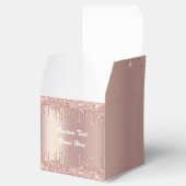 Roos Gold Glitter Aangepaste tekst Naam Favor Box Bedankdoosjes (Geopend)