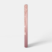 Roos Gold Glitter Aangepaste tekst Naam Gepersonal Samsung Galaxy Hoesje (Linkerkant)