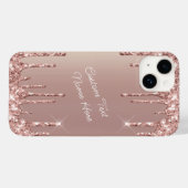 Roos Gold Glitter Aangepaste tekst Naam iPhone Cas Case-Mate iPhone Case (Achterkant (horizontaal))