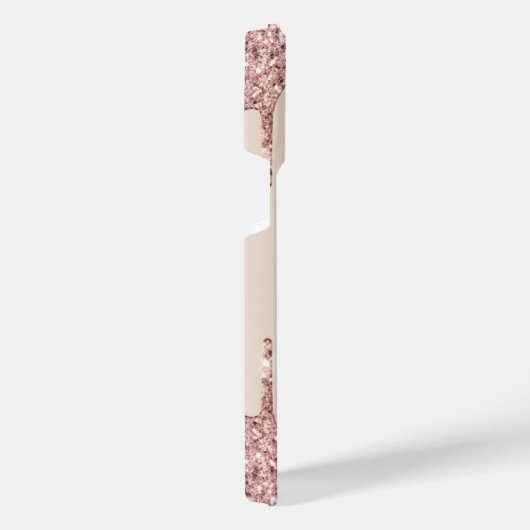 Roos Gold Glitter Aangepaste tekst Naam iPhone Cas iPhone Hoesje (Rechterkant)