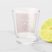 Roos Gold Glitter Aangepaste tekst Naam Shot Glass Glas (Achterkant)