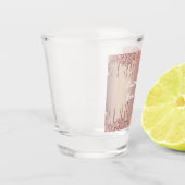 Roos Gold Glitter Aangepaste tekst Naam Shot Glass Glas (Links)