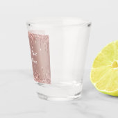 Roos Gold Glitter Aangepaste tekst Naam Shot Glass Glas (Rechts)