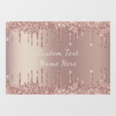 Roos Gold Glitter Aangepaste tekst Naam Venster Cl Raamsticker (Vel)