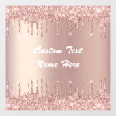 Roos Gold Glitter Aangepaste tekst Naam Venster Cl Raamsticker (Vel)