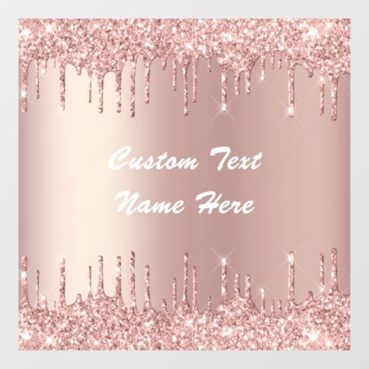 Roos Gold Glitter Aangepaste tekst Naam Venster Cl Raamsticker (Vel)