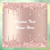 Roos Gold Glitter Aangepaste tekst Naam Venster Cl Raamsticker (Vel 3)