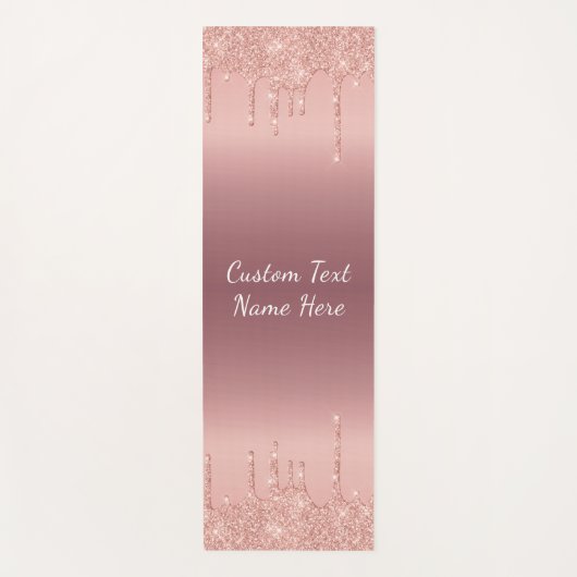 Roos Gold Glitter Aangepaste tekst Naam Yoga Mat (Voorkant)