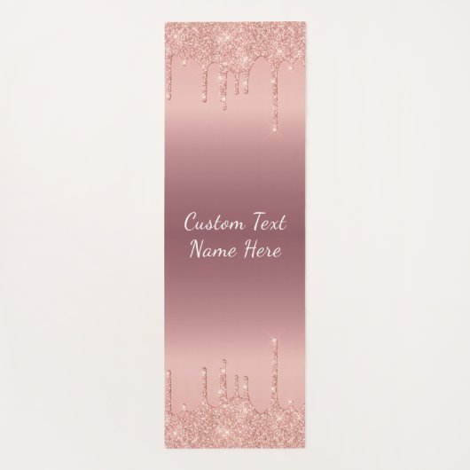 Roos Gold Glitter Aangepaste tekst Naam Yoga Mat (Achterkant)