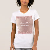 Roos Gold Glitter - Aangepaste tekst - Schuif uw c T-shirt (Voorkant)