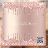 Roos Gold Glitter Aangepaste tekst venster Cling Q Raamsticker (Vel 2)