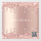 Roos Gold Glitter Aangepaste tekst venster Cling Q Raamsticker (Vel)