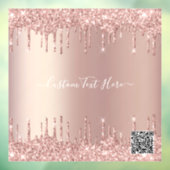 Roos Gold Glitter Aangepaste tekst venster Cling Q Raamsticker (Vel 3)