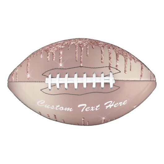 Roos Gold Glitter Aangepaste Tekstnaam Football (Voorkant)
