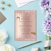 Roos Gold Glitter Acryl Huwelijksuitnodiging Uitnodigingen (Insitu (Huwelijk))