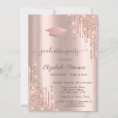 Roos Gold Glitter Afstudeerder Pet Drips Kaart (Voorkant)