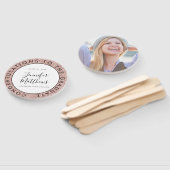 Roos Gold Glitter Afstuderen School Class Foto Handwaaier (Niet-gemonteerd)