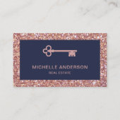 Roos Gold Glitter  Antiek Zeer onroerend goed Visitekaartje (Voorkant)