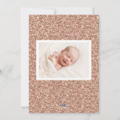 Roos Gold Glitter Baby Geboorte Aankondiging Kaart (Achterkant)