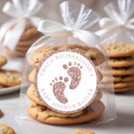 Roos Gold Glitter Baby shower Favoriet Sticker