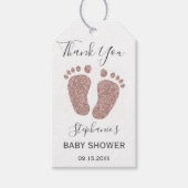 Roos Gold Glitter Baby shower Hartelijk dank Label Cadeaulabel (Voorkant)