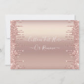 Roos Gold Glitter Baby shower Invitation (Achterkant)