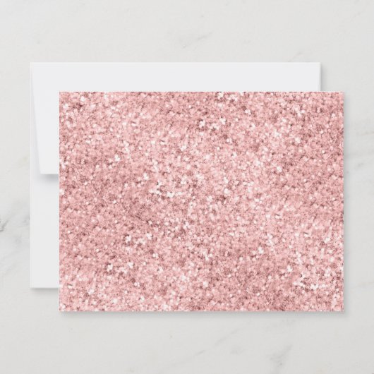 Roos Gold Glitter baby Virtual Shower Dank u Bedankkaart (Achterkant)