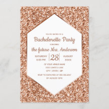 Roos Gold Glitter Bachelorette Party Invitation