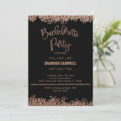 Roos Gold Glitter Bachelorette Party with Bling  Kaart (Staand voorkant)