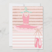 Roos Gold glitter ballerina tutu vijfde verjaardag Kaart (Achterkant)