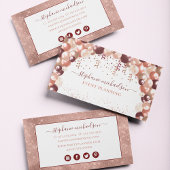 Roos Gold Glitter Ballon bij feestbord Visitekaartje