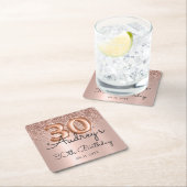 Roos Gold Glitter Balloon Metallic 30e Verjaardag Kartonnen Onderzetters (Insitu)