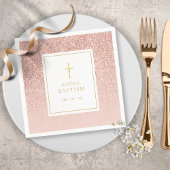 Roos Gold Glitter Baptism Christening Servet