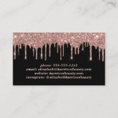 Roos Gold Glitter Beauty Black Visitekaartje (Achterkant)