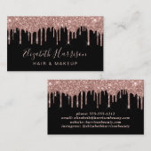 Roos Gold Glitter Beauty Black Visitekaartje (Voorkant / Achterkant)