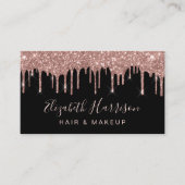 Roos Gold Glitter Beauty Black Visitekaartje (Voorkant)