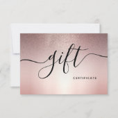 Roos Gold Glitter Beauty Salon Elegant-kaartje (Voorkant)