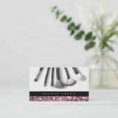 Roos Gold Glitter Beauty Salon Visitekaartje (Staand voorkant)