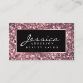 Roos Gold Glitter Beauty Salon Visitekaartje (Voorkant)