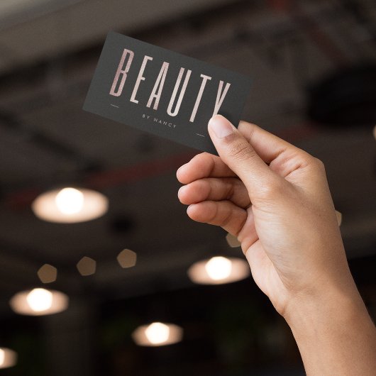 Roos Gold Glitter Beauty Salon Visitekaartje