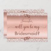 Roos Gold Glitter... ben je mijn Bridesmaid. Kaart (Voorkant / Achterkant)