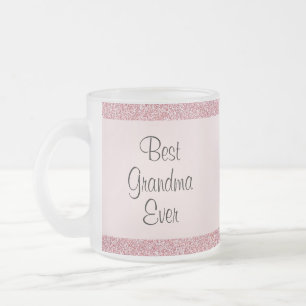 Roos Gold Glitter Best Grandma Ever Cute Matglas Koffiemok